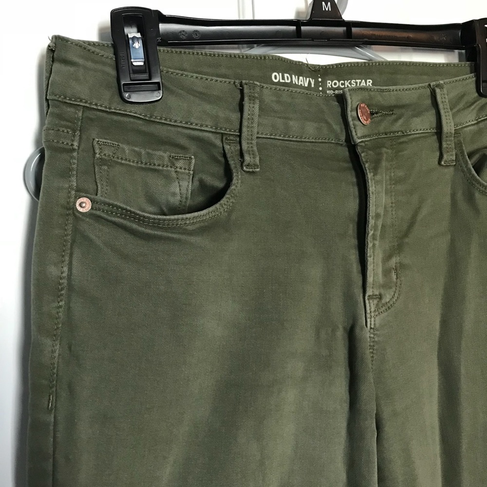 Army green old navy rockstar jeans